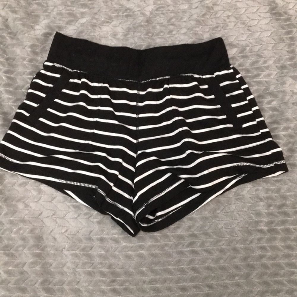Black and White Striped Shorts